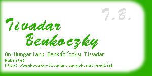 tivadar benkoczky business card